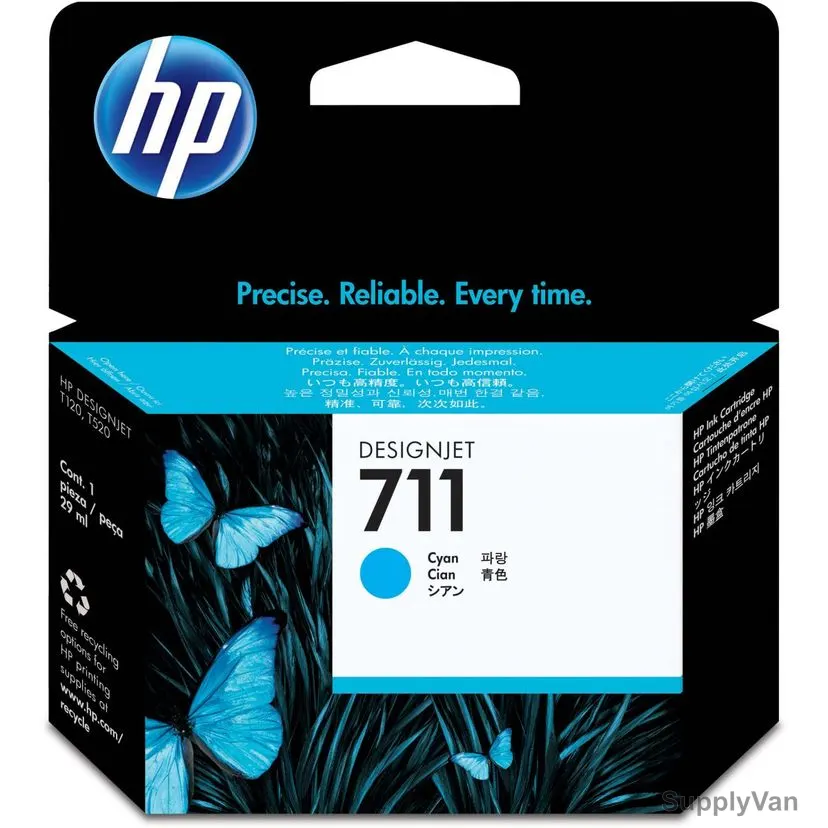 HP DesignJet Ink Cartridge, CZ130A, 711, 29ML, Cyan — image 1