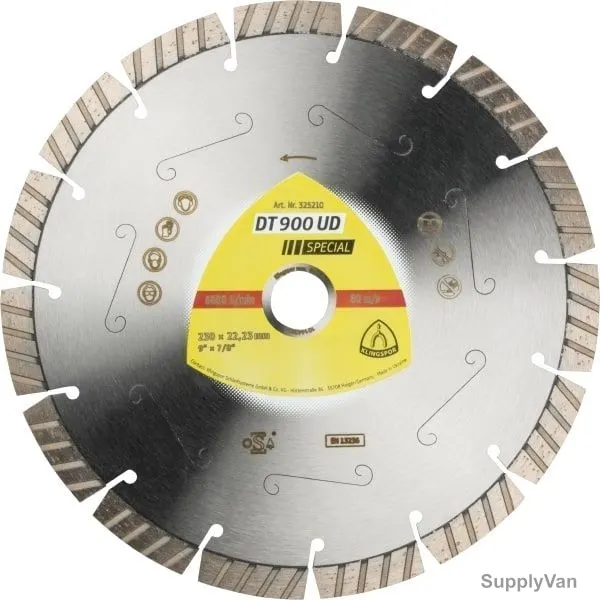 Klingspor Diamond Cutting Blade, DT900UD, Special, 230MM