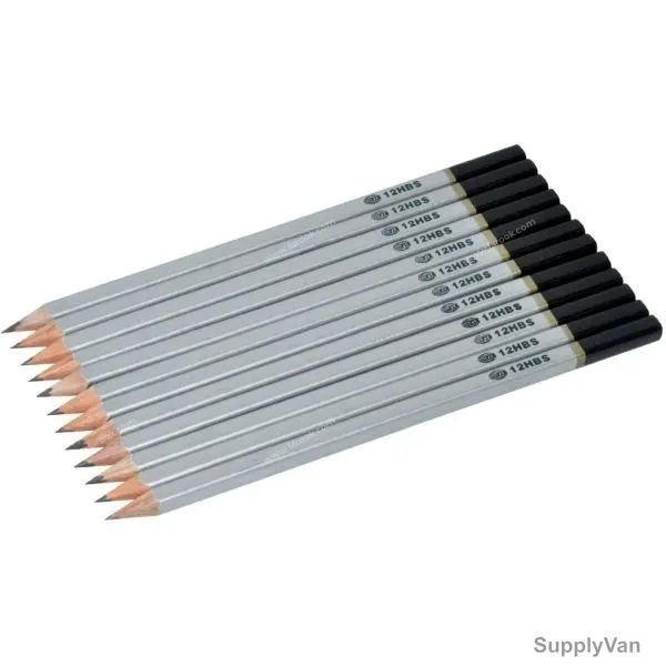 FIS HB Square Shape Dipping Pencil, FSPE12HBS, Wood, Silver, PK12