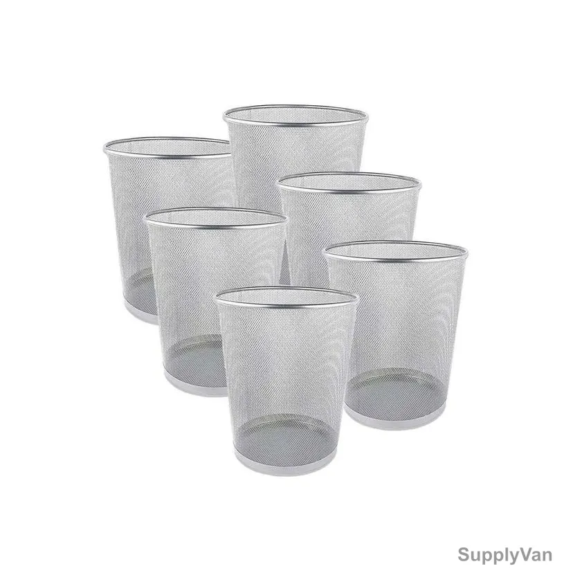Akc Mesh Trash Bin, GB03S-S-6, Metal, 22.7 Ltrs, Silver, 6 Pcs/Pack