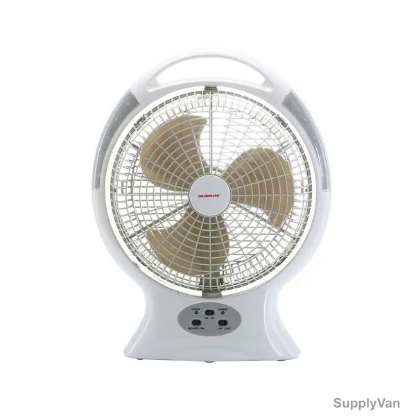 Olsenmark Rechargeable Fan With LED Light, OMF1579, 12 Inch, 60W, Grey