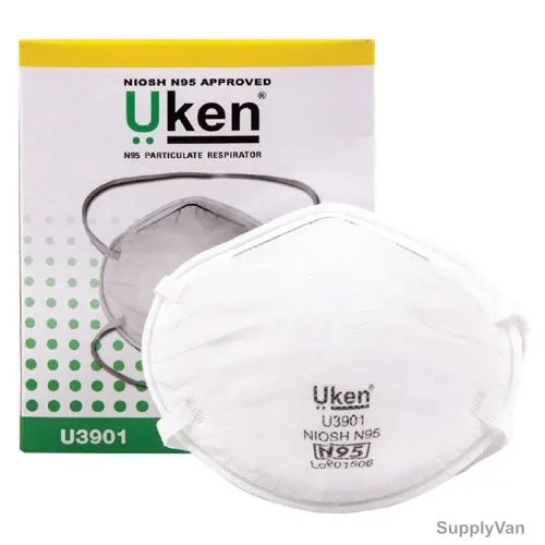 Uken N95 Particulate Respirator Mask, U3901, White