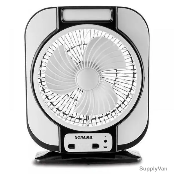 Sonashi Rechargeable Table Fan, SRF-607, SRF Series, 5VDC, Black/White