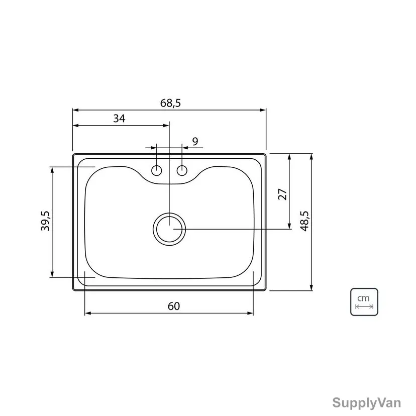 Tramontina Undermount Sink, Morgana-60-FX, Stainless Steel, 69CM Length x 49CM Width — image 1