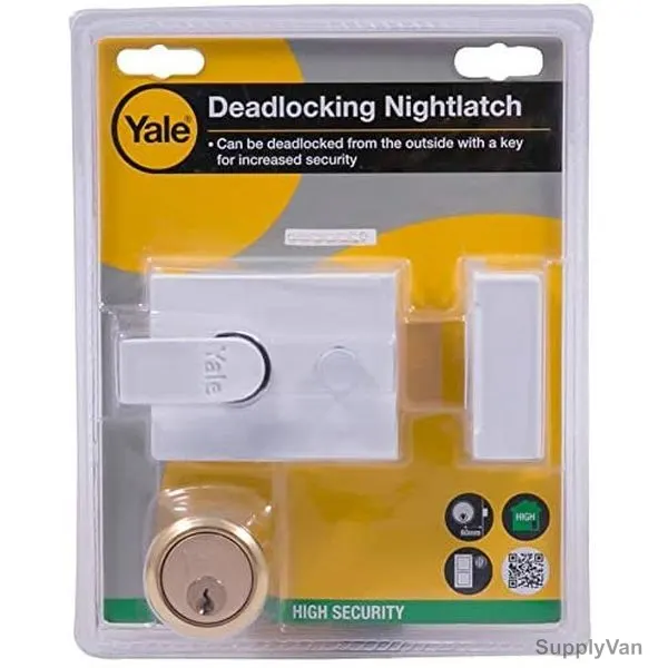 Yale Rim Dead Bolt Nightlatch, Y2D, White