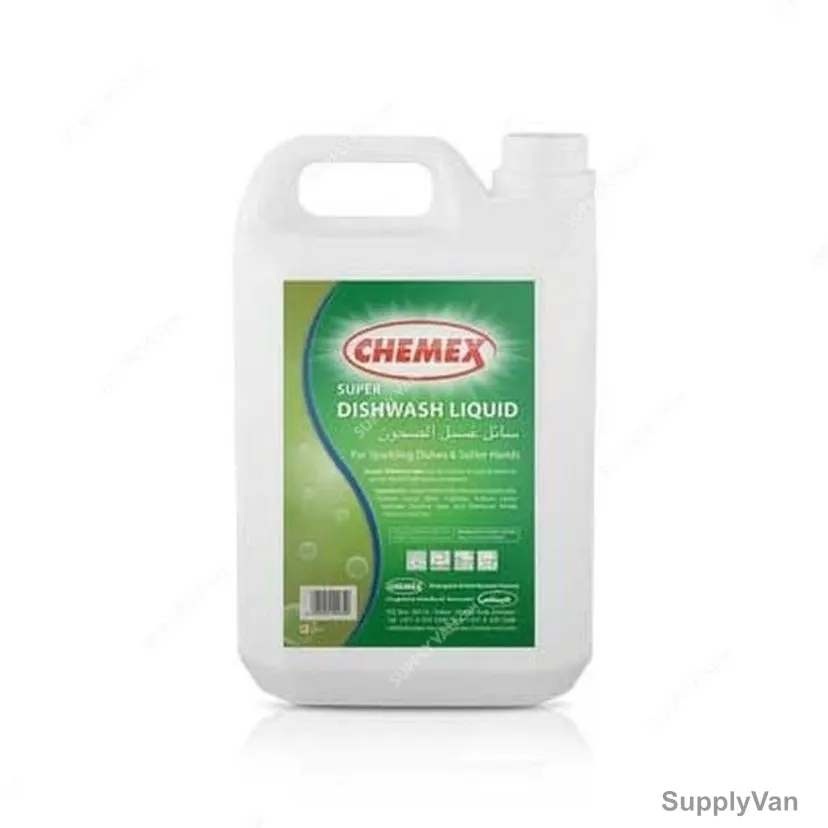 Chemex Dish Wash Lemon Liquid Cleaner, 5 Litre, 4 Pcs/Pack