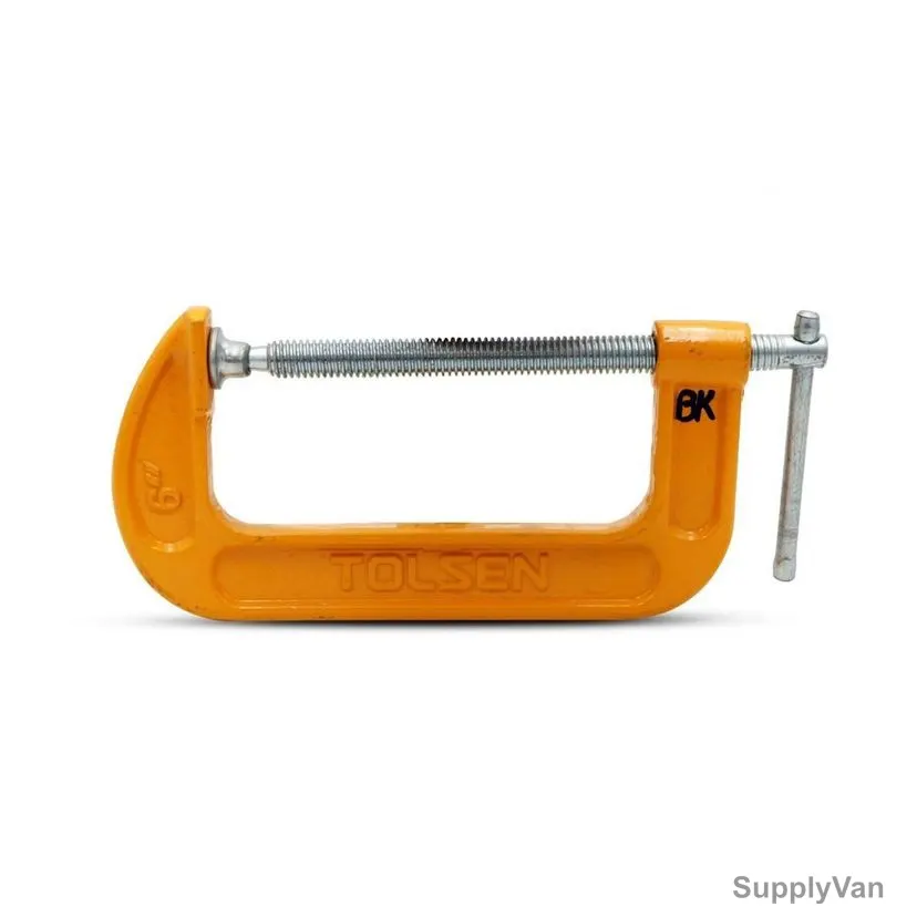 Tolsen C-Clamp, MC122-CC4IN, 4 Inch, Yellow and Silver — image 1