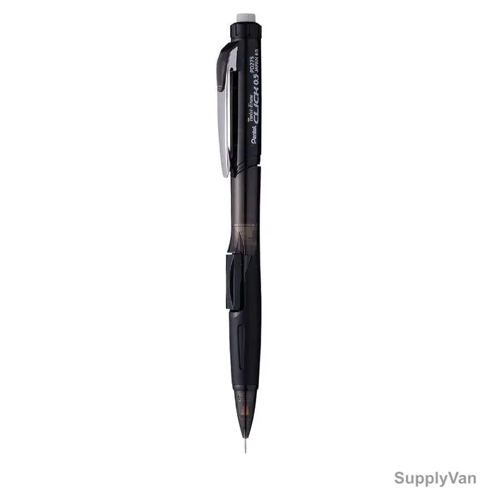 Pentel Twist Eraser Click Mechanical Pencil, PE-PD275T-A, 0.5MM, Black, 12 Pcs/Pack