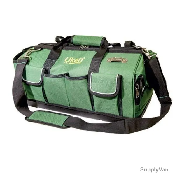 Uken Heavy Duty Tool Bag, U8302, Polyster, 20 Inch, Green/Black