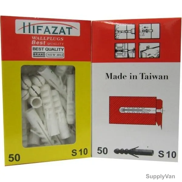 Hifazat Nylon Plug, SHFN-HFP-S10, Plastic, 10MM, White, 50 Pcs/Pack