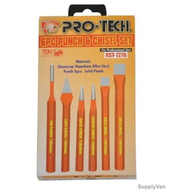 Pro-Tech Punch and Chisel Set, RST-7276, 6PCS