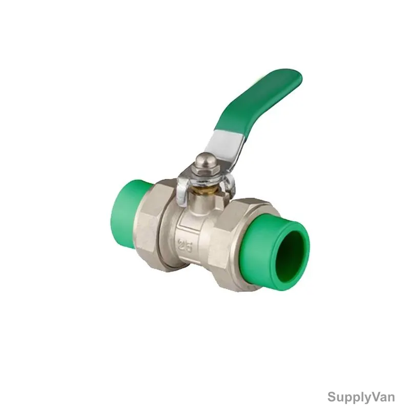 Raktherm Ball Valve, BV-63, PPR, 63MM Dia, Green/Silver