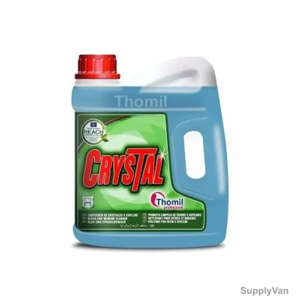 Thomil Crystal Glass and Mirror Cleaner, LSLE049, Coconut Scented, 4 Litre, Blue, PK2