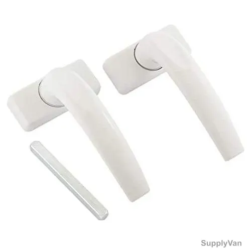 Domus Door Handle, DSL61, Aluminium, White — image 1