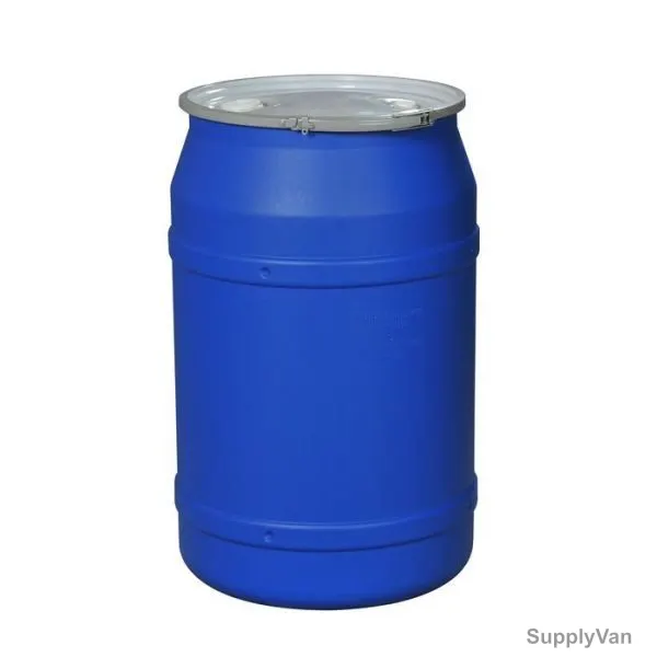 Eagle Metal Lever-Lock Barrel Drum, 1656MBBG, Polyethylene, 55 Gallon, Blue