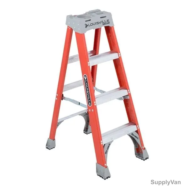 Louisville Step Ladder, FS1504, Fiberglass, 2 Sides, 4 Foot, 136 Kg Weight Capacity  — image 1