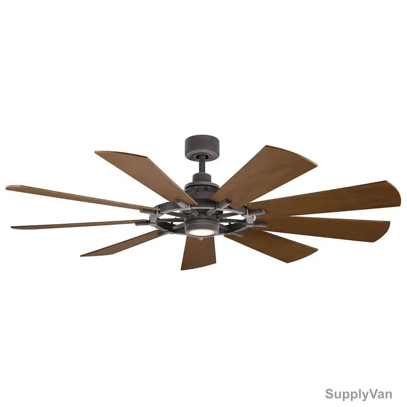 Kichler LED Ceiling Fan, 300265-WZC, Gentry, 28W, 9 Blade, 65 Inch Blade Dia, Weathered Zinc — image 1