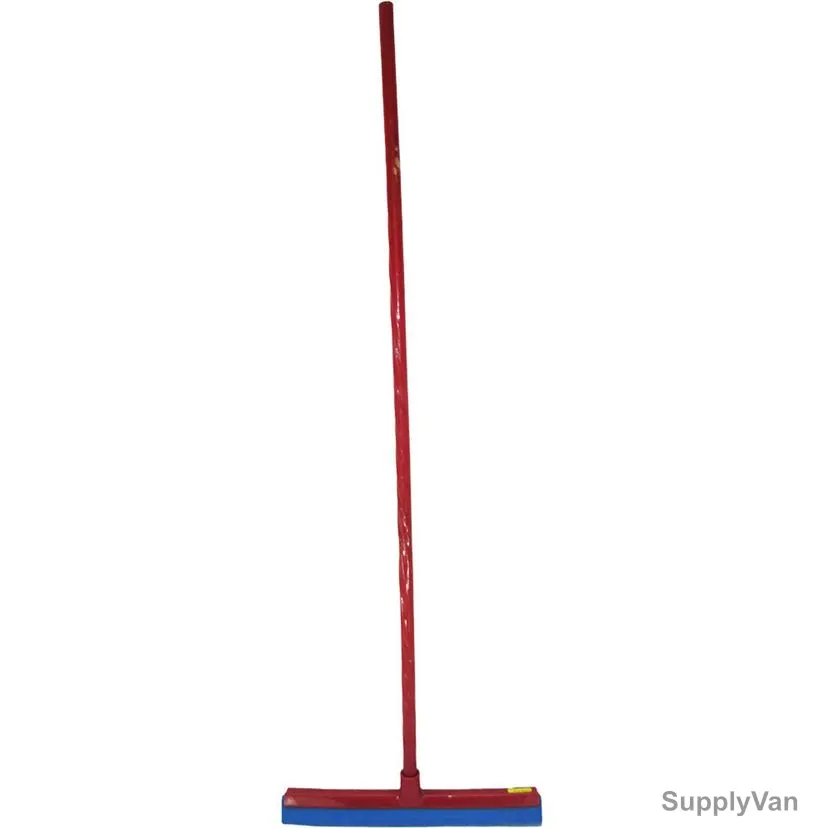 Moonlight Double Blade PVC Wiper With 120CM Wooden Stick, 42CM Length, Red/Blue — image 1