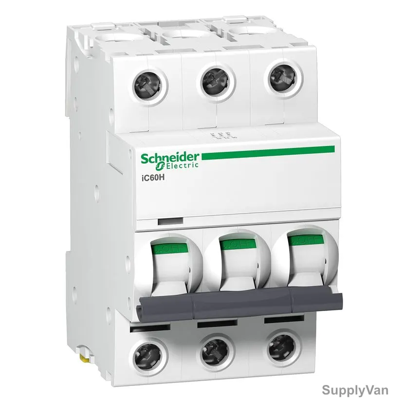 Schneider Electric iC60H Miniature Circuit Breaker, A9F54340, 3P, Curve, C, 40A