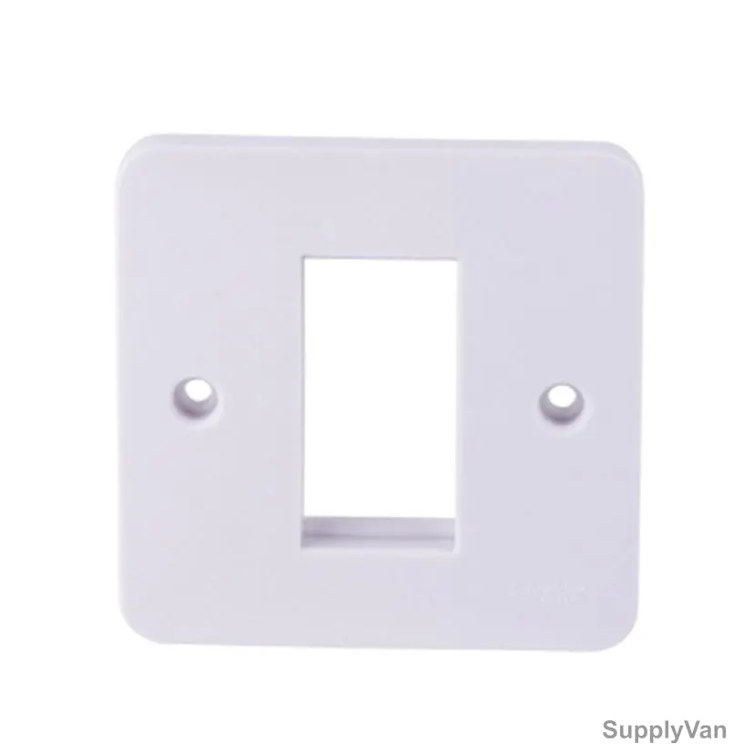 Schneider Electric Moulded Euro Front Plate, GGBL8050, Lisse, 1 Gang, 1 Module, White — image 1