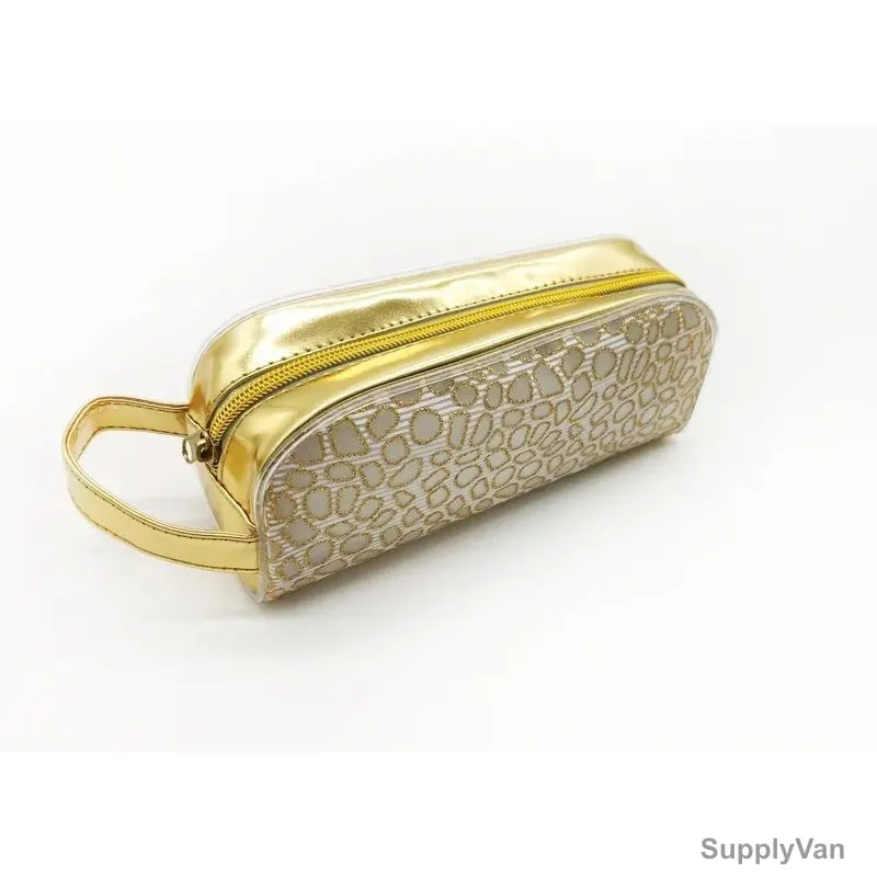 Atlas Pencil Case, AS-PP-016, Gold/White