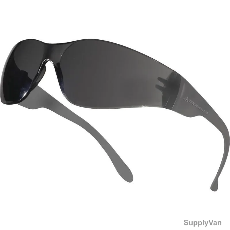 Delta Plus Monobloc Safety Glasses, BRAV2FU, Polycarbonate, Smoke