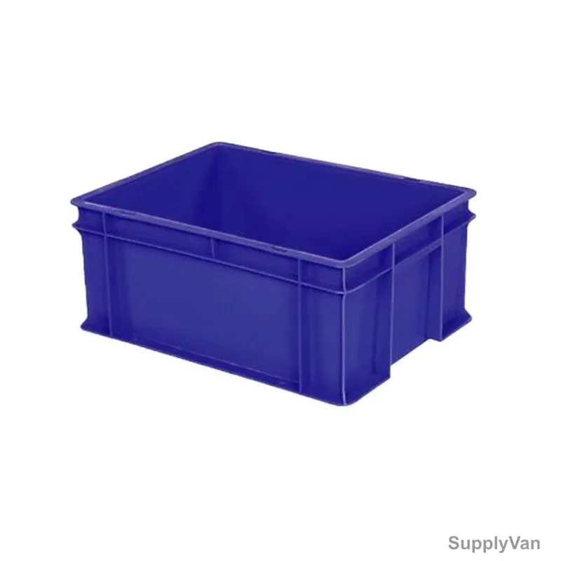 Crateco Storage Crate With Lid, 175MM Height x 300MM Width x 400MM Length, 17 Ltrs Capacity, Blue — image 1