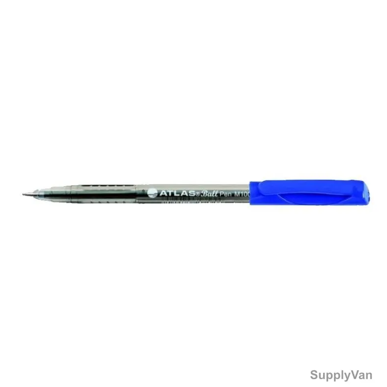 Atlas Ball Point Pen, AS-BP100F-BE-50P, 0.7MM Tip, Blue, 50 Pcs/Pack — image 1