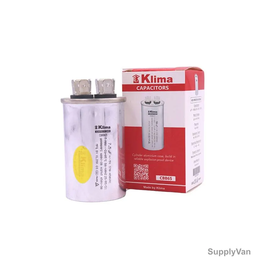 Klima Capacitor, CBB65, 7.5UF, 370-450VAC