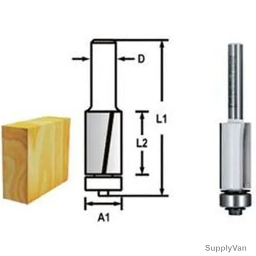 Makita Flush Trim Router Bit, D-47715, 12.7x26MM