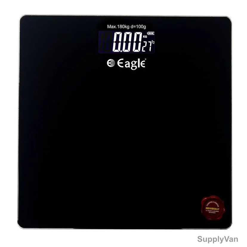 Eagle Bathroom Scale, EEP1007A, 300MM Width x 300MM Length, 180 Kg Weight Capacity, Black — image 1