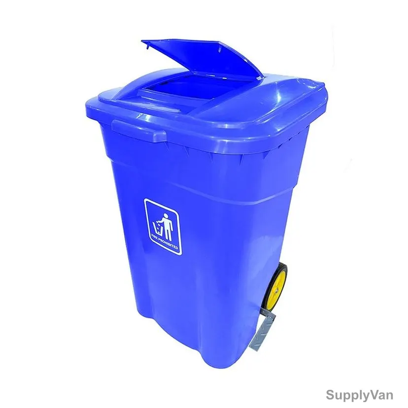 Akc Outdoor Garbage Bin With Side Pedal, CHGC01B-120, Plastic, 120 Ltrs, Blue