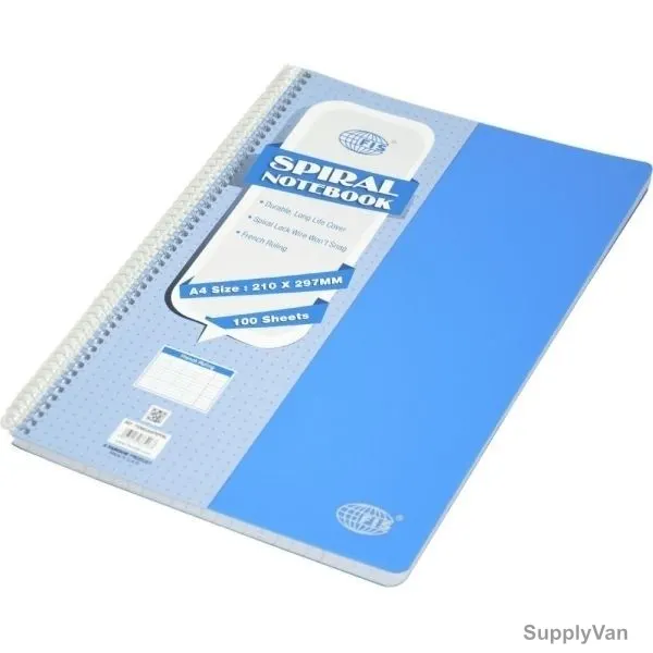 FIS French Ruling Notebook with Spiral Binding, FSNBSA4FRPPBL, 210 x 297MM, 100 Pages, Blue