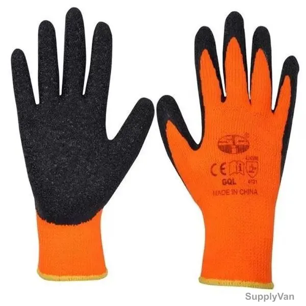 Vaultex Latex Coated Gloves, MFR, Size10, Orange and Black, PK12