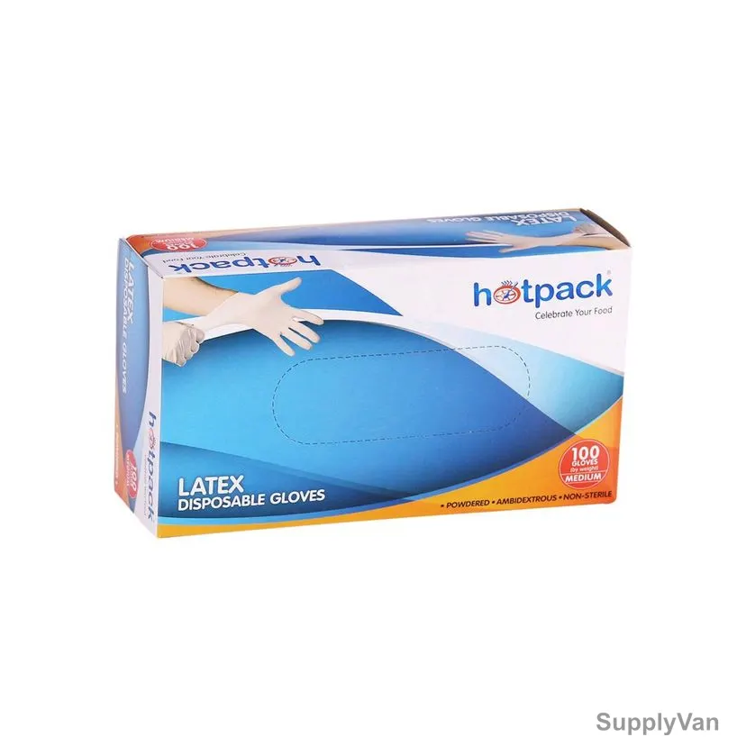 Hotpack Powder Free Latex Gloves, PFLGS, S, 100 Pcs/Pack