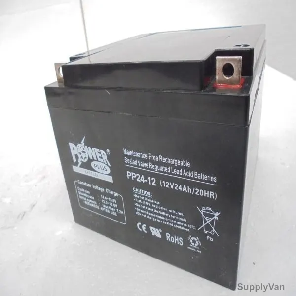 Powerplus Lead Acid Battery, PP24-12, 12V, 24Ah/20Hr