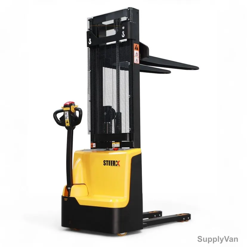 Steerx Fully Electric Free Lift Mast Pedestrian Stacker, SEST12H-3500FL, 3500MM Lifting Height, 1200 Kg Weight Capacity
