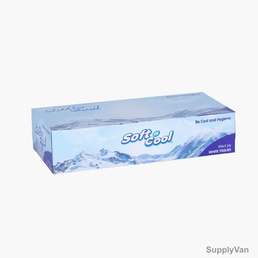 Hotpack Soft n Cool Facial Tissue, SNCT100, 2 Ply, 3000 Sheets/Pack — image 1