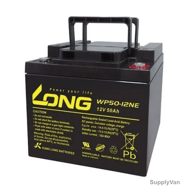 Long Rechargeable Sealed Lead Acid Battery, WP50-12NE, 12V, 50Ah