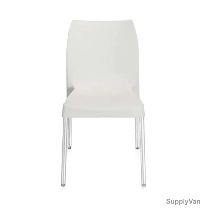 Nilkamal Novella 07 Armless Chair, Plastic/Stainless Steel, 110 Kg Weight Capacity, Milky White — image 1