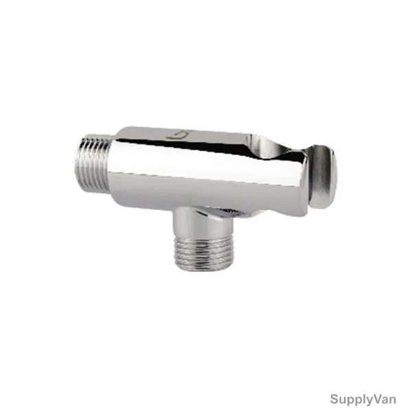 Bold Techno Auto Press Stop Angle Valve, TECVLV2200205, Brass, 1/2 Inch x 1/2 Inch, Mirror Chrome Finish