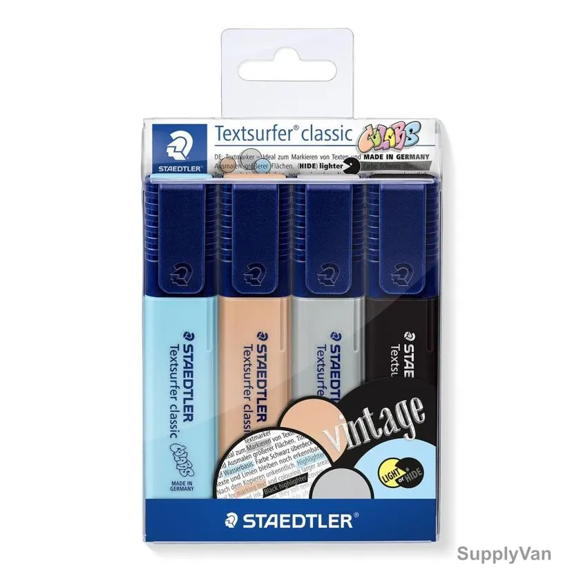Staedtler Textsurfer Classic Vintage Highlighter, ST-364-CWP4, 1.0-5.0MM Tip Size, Assorted Colors, 4 Pcs/Set — image 1