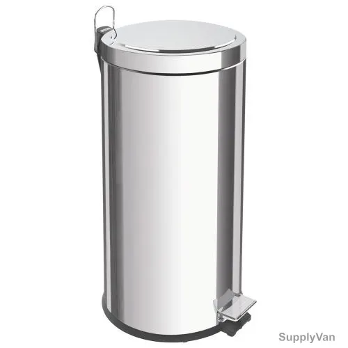 Tramontina Pedal Waste Bin, 94538130, 30 Litres, Silver