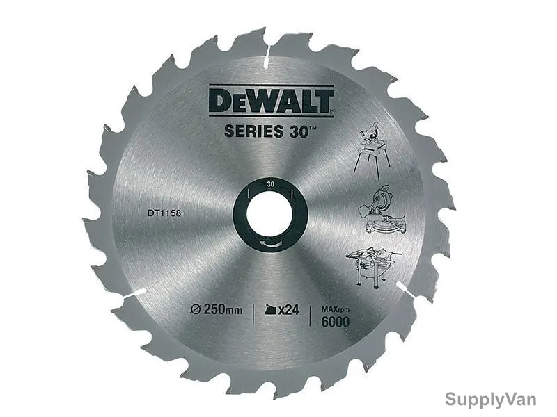 Dewalt Miter Saw Blade, DT1158, 250x30mm, 24Teeth