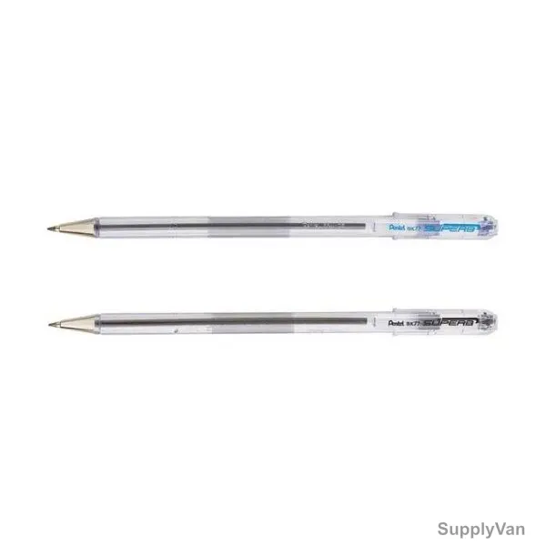 Pentel Superb Ball Point Pen Set, PE-BK77-02AC, 0.7MM Tip, Black/Blue, 2 Pcs/Set