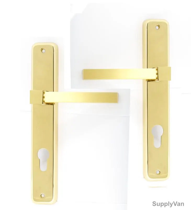 CAL Lever Handle with lock, SAF-16, Brass Material, Gold Colour