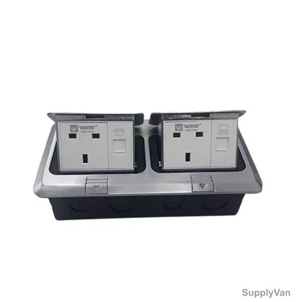 Wintex Double Socket Floor Switch, B08NB5FGTM, 10A, 110-220V
