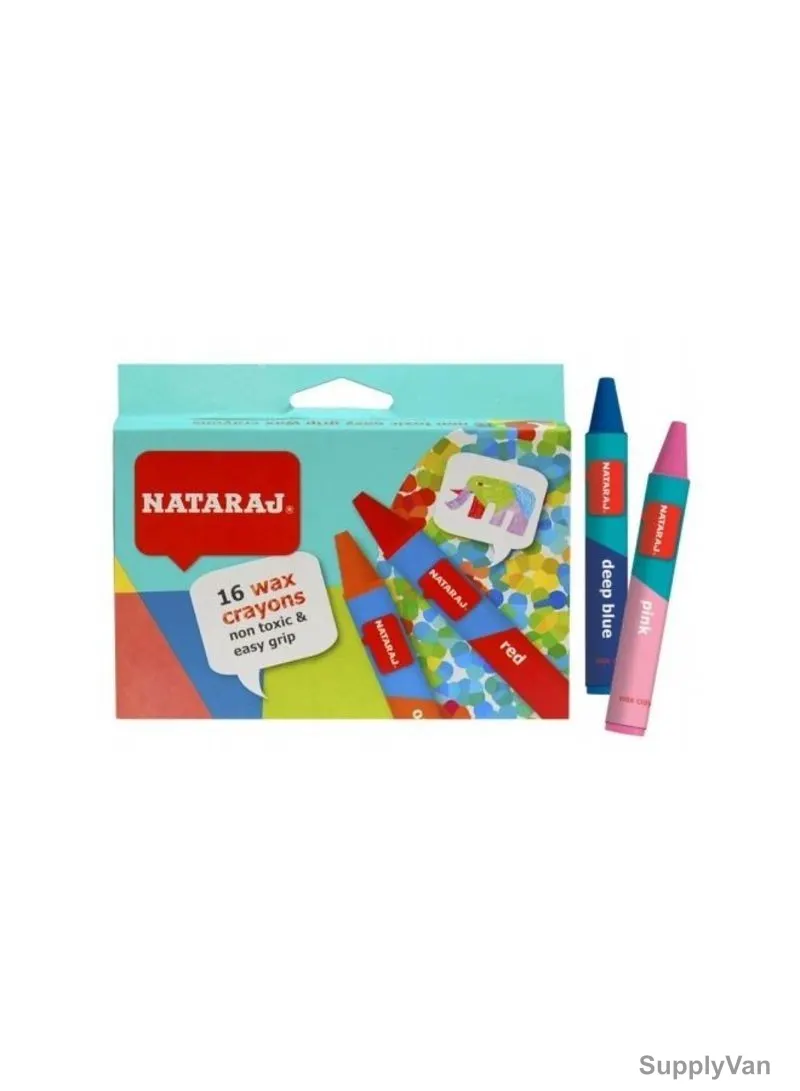 Nataraj Wax Crayon, HP209725001, Multicolor, 16 Pcs/Pack