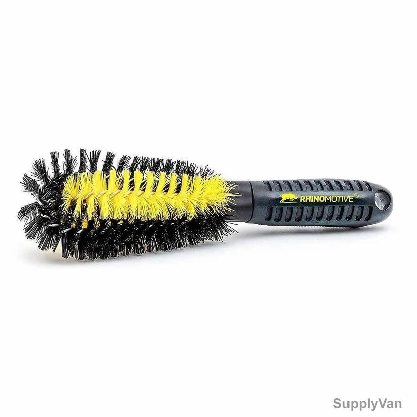 Rhinomotive Professional Soft Grip Slot Wheel Brush, R1811, Plastic, Black/Yellow — image 1