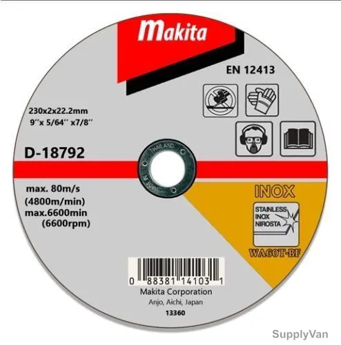 Makita Thin Cutting Wheel, D-18758, WA60T, 100MM